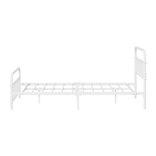 Oikiture Metal Bed Frame Queen Double King Single Vintage-style Platform White - Picture 14 of 22