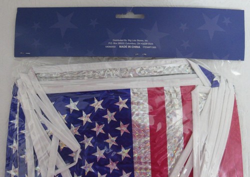 Guirnalda patriótica holográfica de banderas americanas 4 de julio EE. UU. 12 pies - Imagen 4 de 4