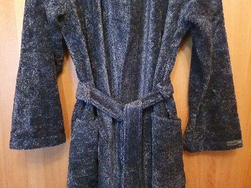 Taubert Spa Bademantel Gr. 48 Blau Grau lang Viskose Baumwolle Neu in OVP - Bild 3 von 4