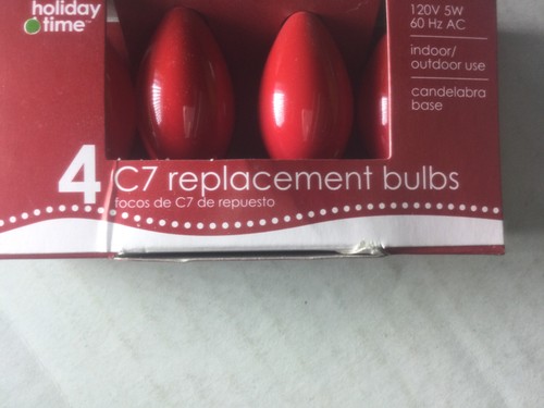 C9 & C7 Weihnachtsglühbirne Ersatz. Verschiedene Farben Paket mit 4 Glühbirnen. - Bild 25 von 25