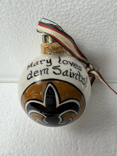 NEW ORLEANS SAINTS 3" Glaskugel Weihnachten "Maria" personalisiert Loves Dem Saints Gold - Bild 17 von 18