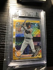2019 Bowman Chrome Mega Box Marco Luciano #BCP-82 Gold Refractor 33/50 BGS 9
