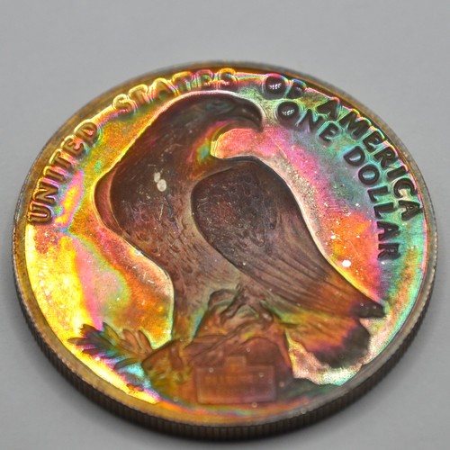 1984-S $1 Proof Olympic Commemorative Dollar - Gorgeous Rainbow Toning *G15* - Picture 2 of 9
