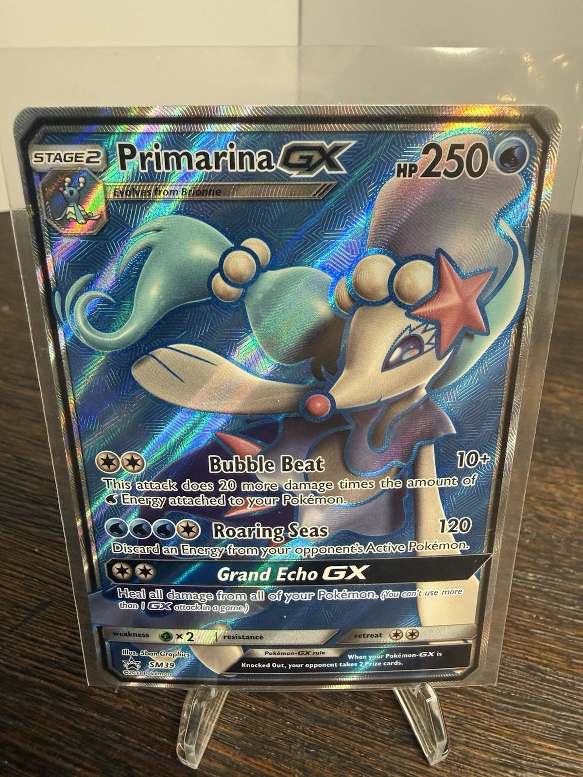 Pokémon Primarina GX SM39 Black Star Promo Full Art