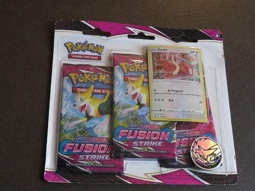 Pokémon TCG: Schwert & Schild - Fusion Strike 3 Booster Packs, Münze & Eevee Promo
