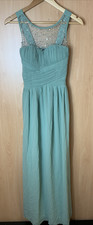 Little Mistress Sage Green Beaded Evening Prom Bridesmaid Maxi Dress UK8
