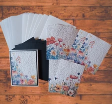 Wildflower Embossed Card Kit: DIY Paper Craft, A2 Blank Greeting Cards