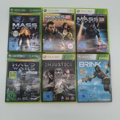 Xbox 360 Mass Effect Trilogy 1 2 3 Halo Wars Brink Injustice Spielesammlung 