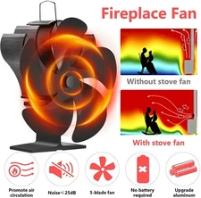 Heat Powered Wood Stove Fan 6-Blade Silent Fireplace Fan for Wood Burning Stove