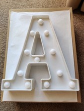 Light Up Letter A -Marquee Carnival Sign with LED Bulbs- Decoration, Warm Light
