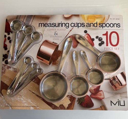 MIU 10-piece Stainless Steel Measuring Cups & Spoons COPPER Plated out - Picture 1 of 4