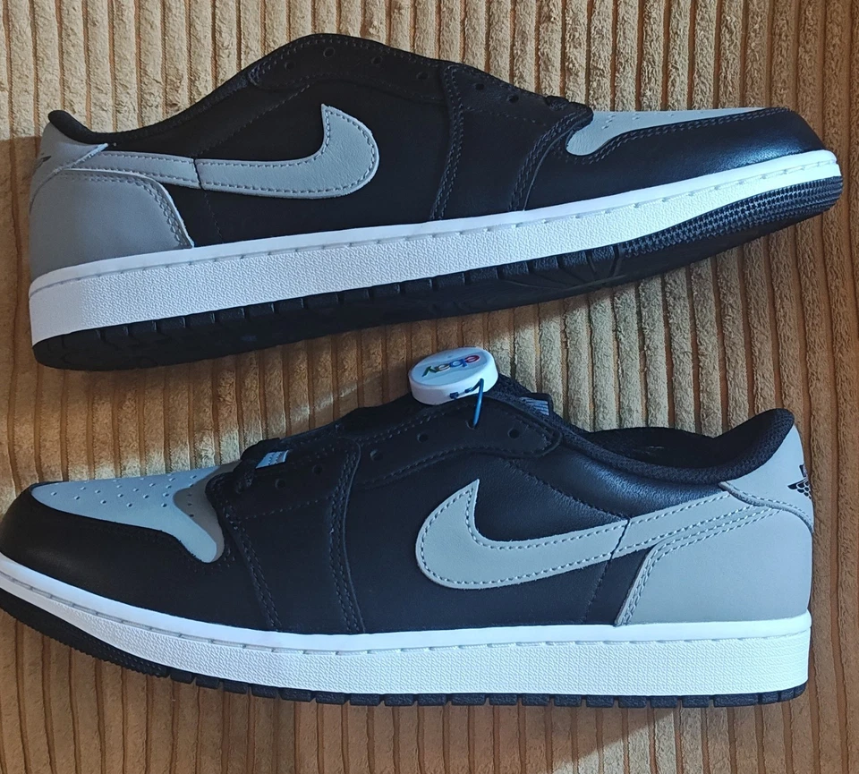 Air Jordan 1 Low OG Shadow Retro CZ0790-003 Negro Medio Gris Para Hombre Talla 11.5 Nuevo Foto 4 de 4