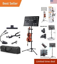Lightweight Portable Music Stand with Violin Hanger  Carrying Bag - 4.99 lbs
