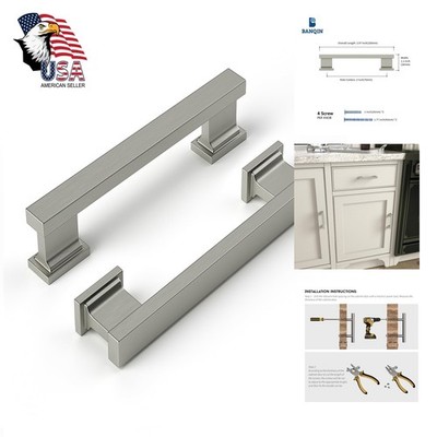 Banqin 25pk Cabinet Handles Brushed Nickle 3 Inch