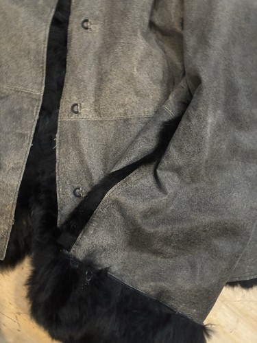 ANTIK BATIK Damen Leder Pelz Jacke Mantel Größe S (siehe Maße) - Bild 4 von 16