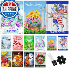 Country Charm Garden Flags Seasonal Garden Flags Set Of 10 12X18 Inch Double