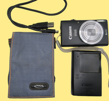 Canon IXUS 132/ELPH 115 IS 16.0MP 8x Optical CCD Digital Camera Black Tested 