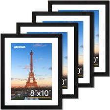 8x10 Picture Frame Set of 4, Photo Frame with HD Plexiglass, Display Pictures...