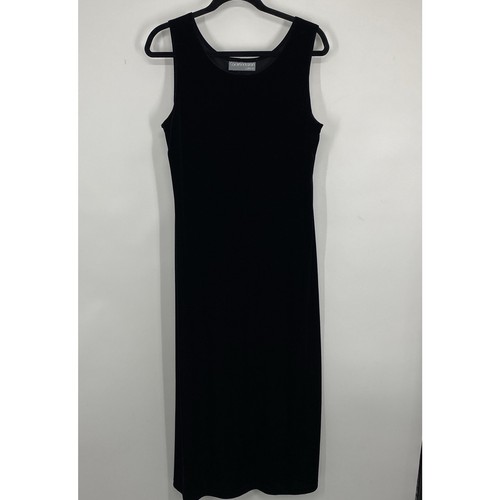 Vintage Carol Anderson Samt Maxikleid Damen Größe Medium schwarz Tank - Bild 7 von 7