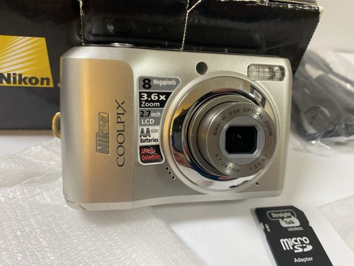 Nikon Coolpix L19 8.0MP Silver Digital Camera Package Tested 1GB SD Card Cords + - Picture 11 of 24