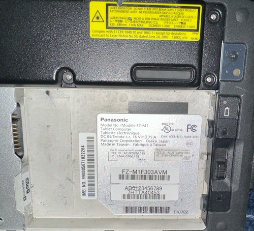 Panasonic Toughpad FZ-M1 M5-6Y57 1.10GHz 8GB 256GB SSD Win 10 Pro No Battery - Picture 2 of 3