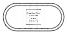 Bachmann E-Z Track HO Scale Double Oval 18 Basic Train Track Set - 44" X 98"