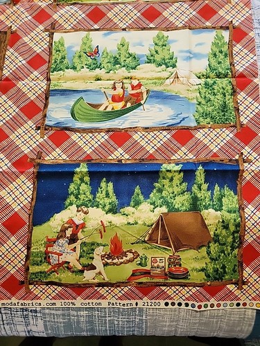 Cotton Fabric Panel HAPPY CAMPERS American Jane Moda  Sandy Klop Pattern #21200 - Picture 3 of 7