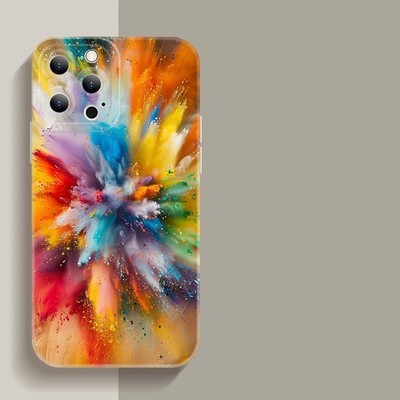 Buntes Pulver Handyhülle Passt perfekt TPU für ipone 17 to 11 Pro Max Plus