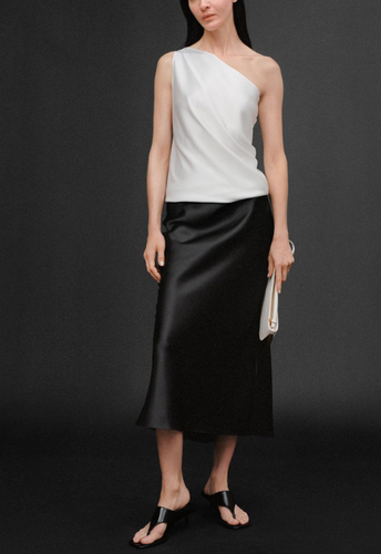 ZARA BNWT 2025. BLACK SATIN MIDI SKIRT 50TH ANNIVERSARY ZIP. 6929/423/800 - Picture 3 of 6