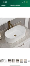 Ellai Bathroom Oval Vessel Sink White Above-Counter Basin
