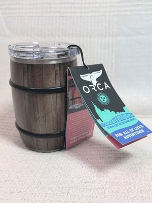 ORCA Barrel 12oz Tumbler Oak Wood Grain Finish New With Tags Father's Day Gift 