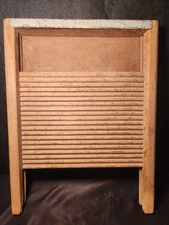 VINTAGE/ANTIQUE - Wooden Scrub Wash Board Rustic Decor Teal Green Paint