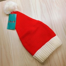 Christmas Red Santa Knitted Long Hat Kid Toddler Baby Beanie Winter With Pom-pom