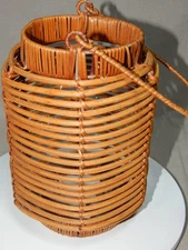 Elk Horn Cadiz round hanging or table top candle holder woven lantern 6" x 8"