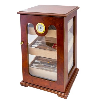 15" Tower Display cedar 3 removable trays for cigars Humidor red cherry wood - Image 1 of 4