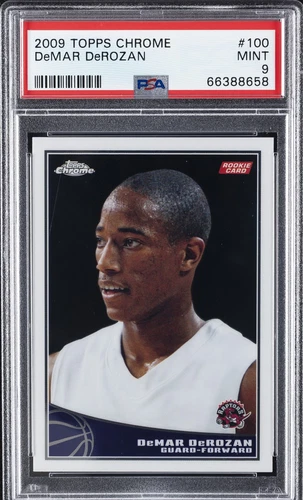 2009 TOPPS CHROME #100 DEMAR DEROZAN 30/999 PSA 9