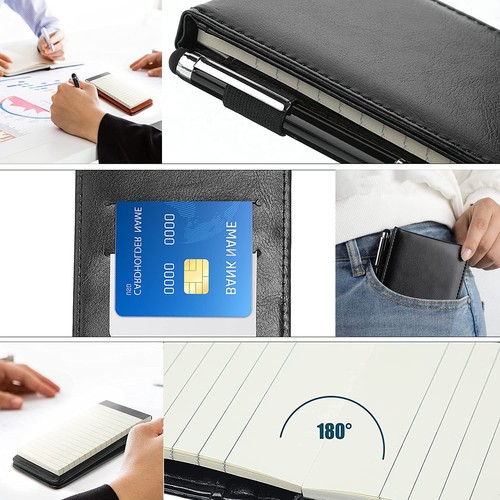 2 Pack Small Pocket PU Leather Business Notebook Cover Jotter Multifunction A... - Picture 7 of 8