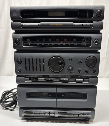 Soundesign AM-FM Stereo, Disc Player & Double Dual Cassette Deck Model 6828 funktioniert