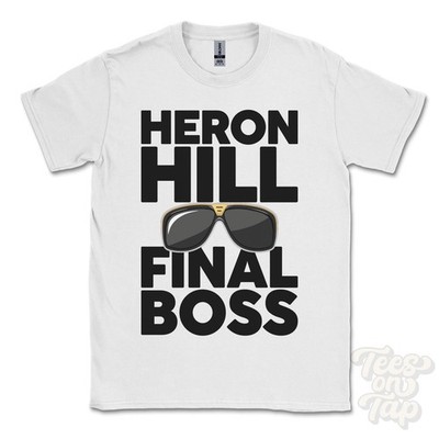 HERON HILL FINAL BOSS T-SHIRT lustiges Weihnachtsgeschenk Kendal Oxenholme Cumbria England
