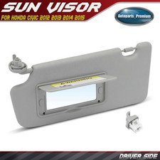 Left Driver Side Clear Gray Sun Visor Sunvisor With Mirror For Honda Civic 12-15