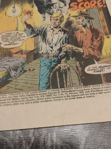 Supernatural Thrillers La Mummia Vivente #11 Fumetto (Marvel Comics Febbraio 1975) - Foto 7 di 16