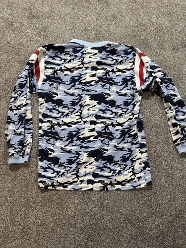 JNCO Vintage Y2K Blue Camo Long Sleeve Shirt Youth XL | Streetwear Skate Graphic - Picture 3 of 5
