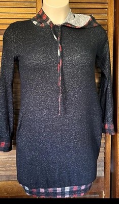 Celeste women s black and red tunic style sweater long sleeve medium