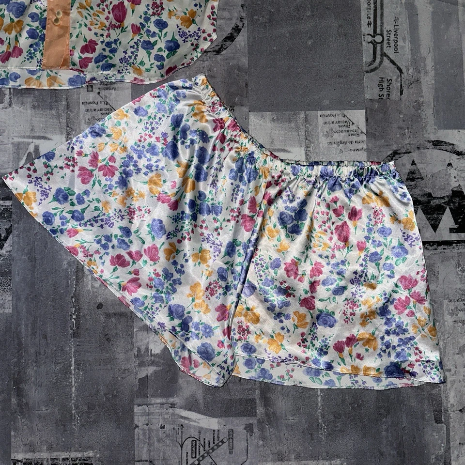 Babydoll Vintage Moon 2 piezas Floral Melocotón Corte Alto Parte Inferior Talla 40 L Foto 3 de 4