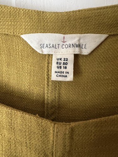 Seasalt Women’s First Meet Tunic Size 22 Ramie Blend In Mustard Colour - Picture 3 of 6