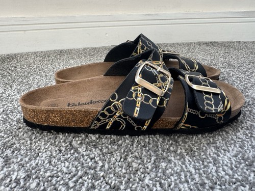 Ladies Chain print Footbed Mules by Kaleidoscope UK Sz 6.5 EU 40 - New Samples - Picture 2 of 7