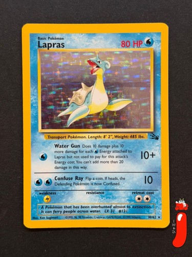 Lapras 10/62 Fossil Holo Pokemon Karte