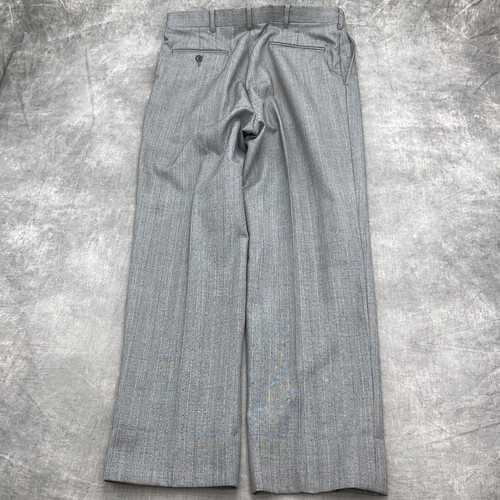 Kuppenheimer Suit Men 40 33W 30L Gray White Herringbone Wool USA Union VTG - Picture 22 of 24