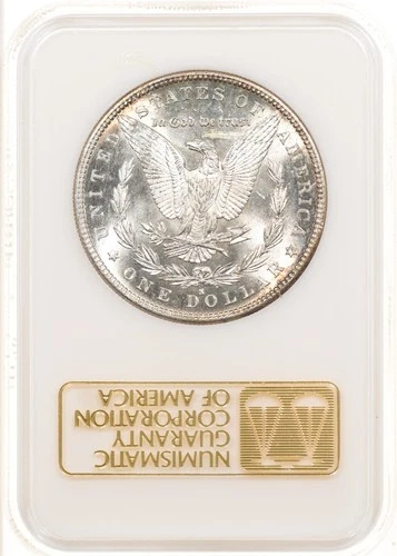 1882-S $1 NGC MS64 Morgan Silver Dollar Gold Embossed Early Holder Fatty
