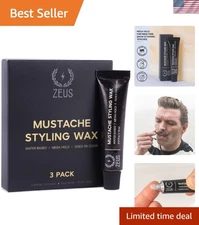 Strong Hold Mustache Wax for Men - Clear Finish, Easy Rinse